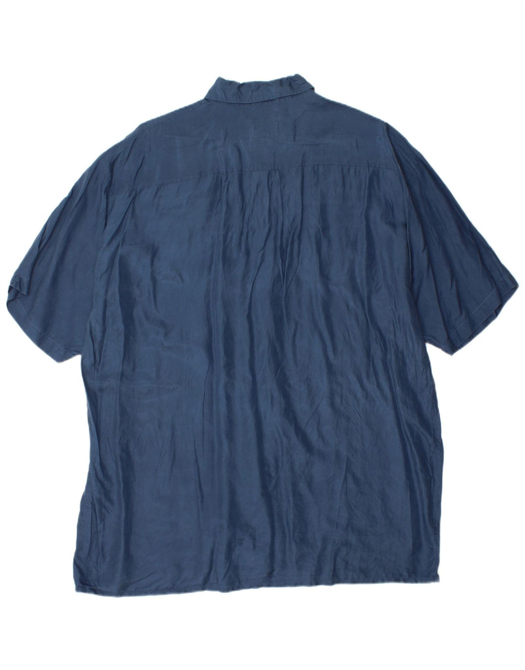 BRUGI Herren-Kurzarmhemd, groß, marineblau, Seide