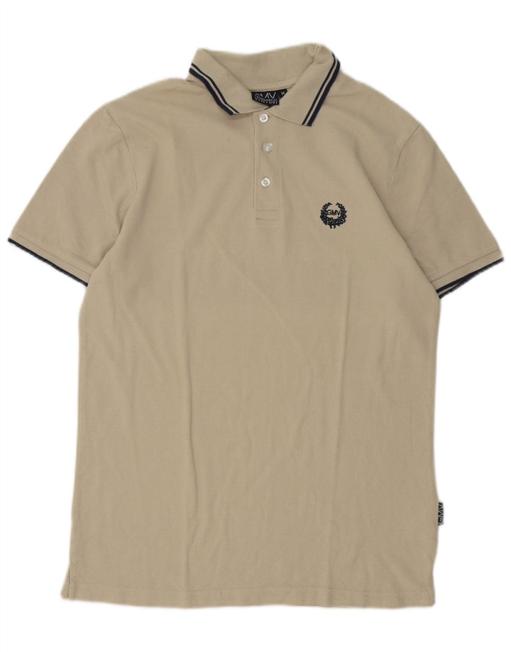Gian Marco Venturi Herren-Poloshirt mit normaler Passform, mittelbeige Baumwolle