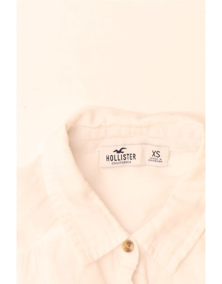 Hollister Damen Pullover-Hemd UK 6 XS Weiße Baumwolle