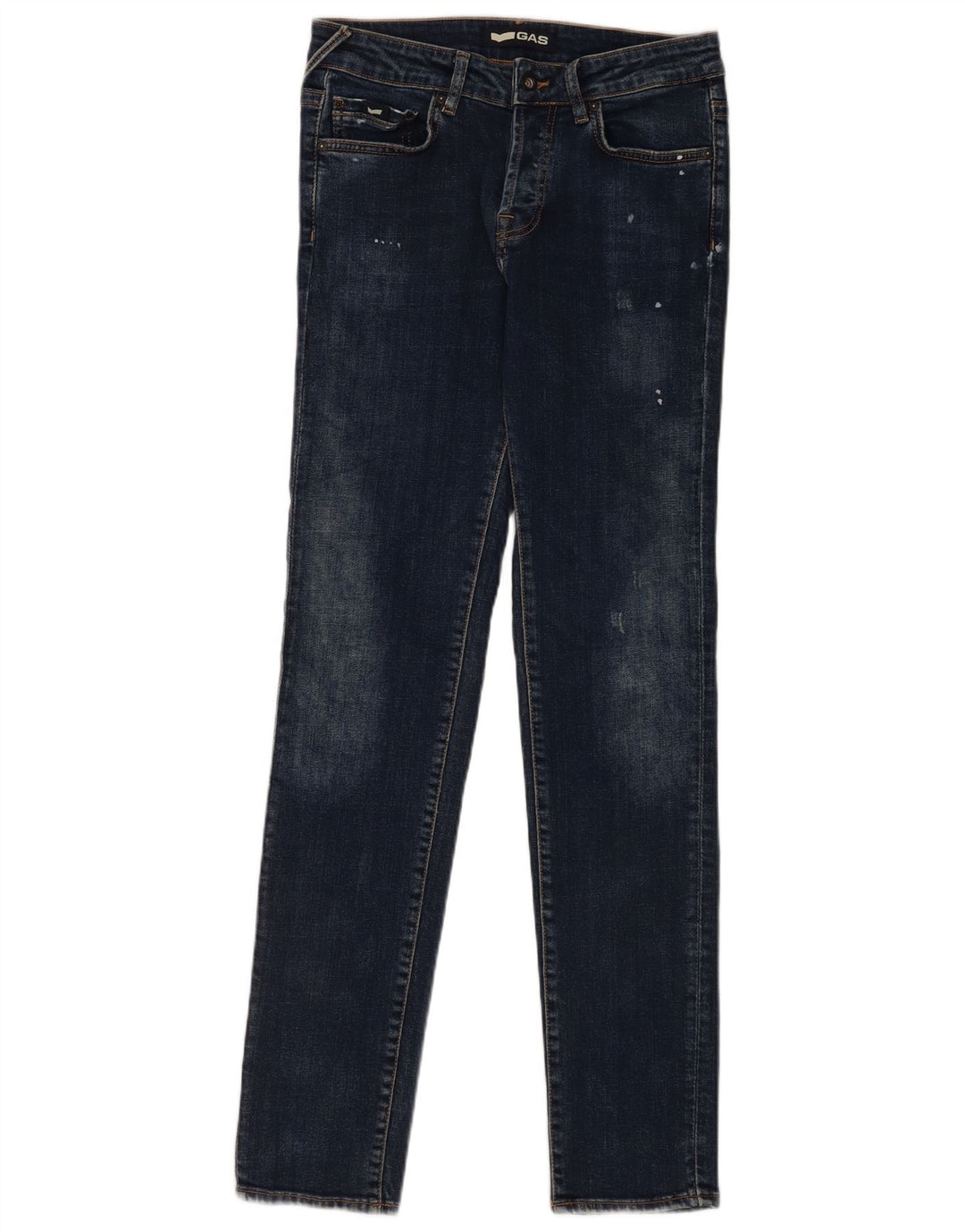 Gas Herren Distressed Slim Jeans W29 L34 Marineblau Baumwolle