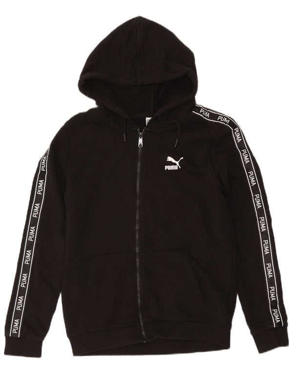 Puma Womens Graphic Zip Hoodie Pullover UK 10 Small Schwarz Baumwolle