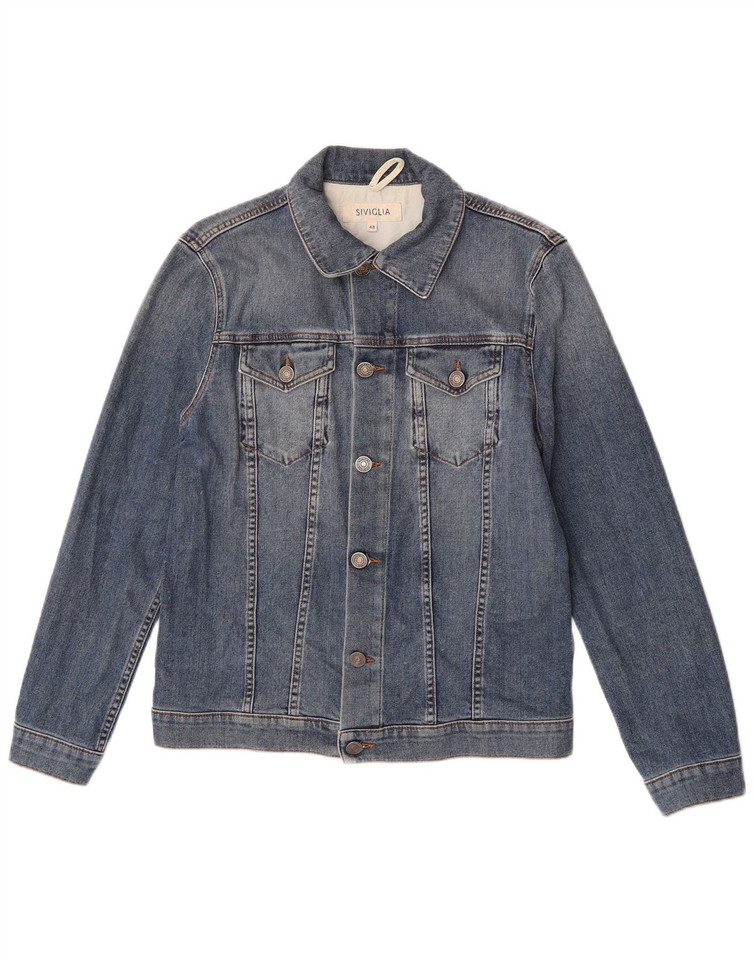 SIVIGLIA Herren Jeansjacke IT 48 Mittelblaue Baumwolle