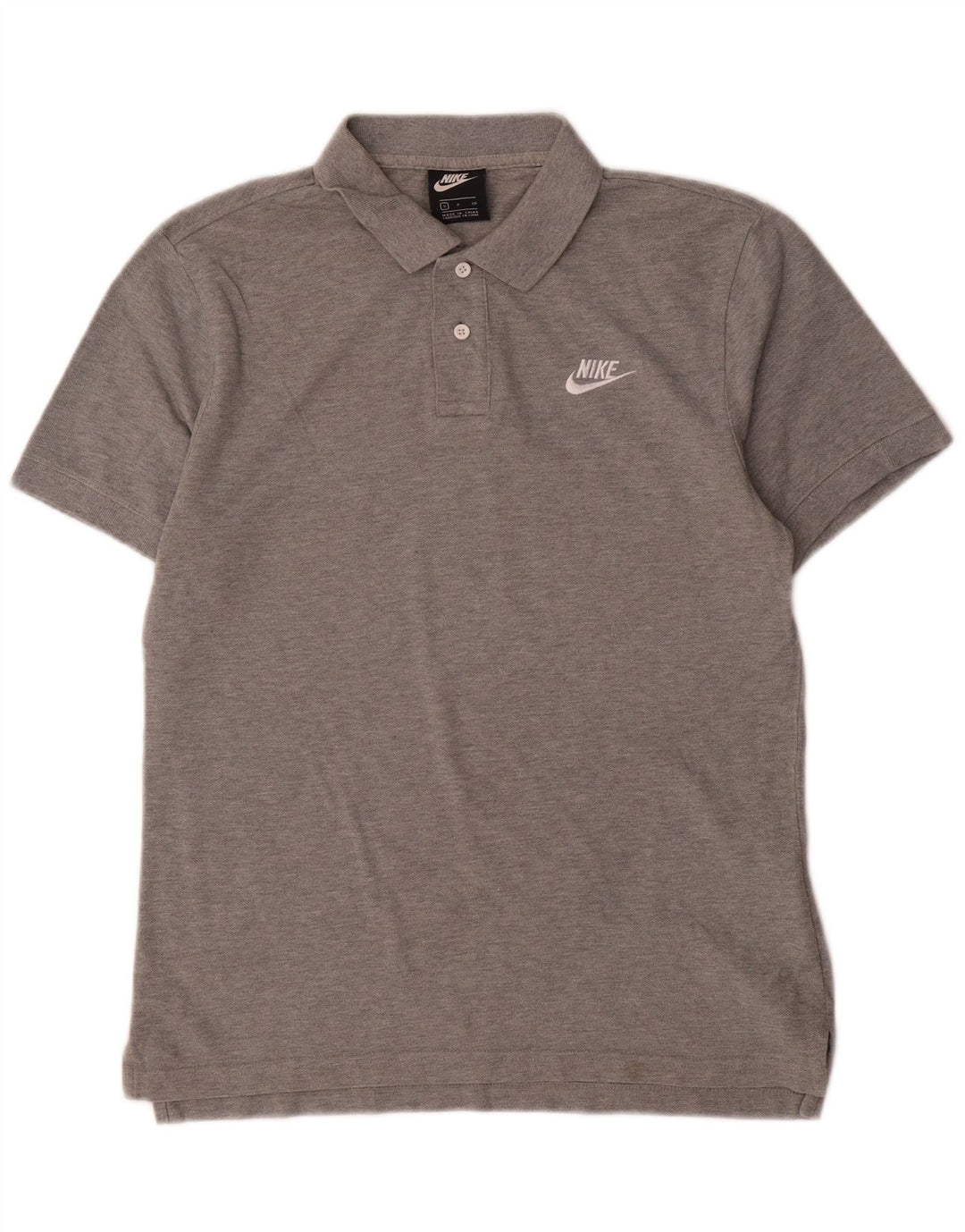 Nike Herren-Poloshirt mit normaler Passform, kurzärmelig, Größe S, Grau, Baumwolle