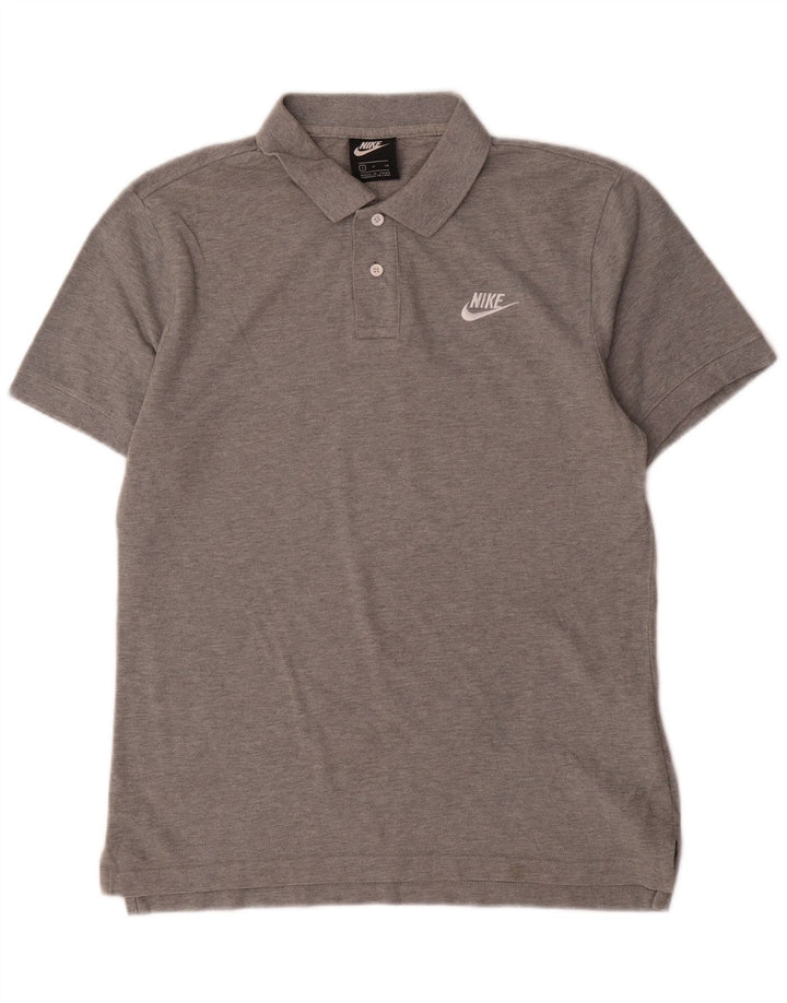 Nike Herren-Poloshirt mit normaler Passform, kurzärmelig, Größe S, Grau, Baumwolle