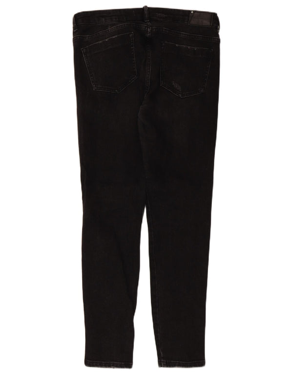 Zara Damen Trafaluc Distressed Skinny Jeans EU 40 Medium W30 L28 Schwarz
