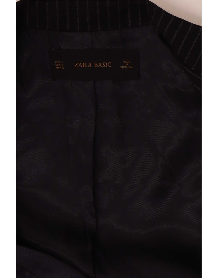 Offene Blazerjacke für Damen von Zara, Gr. 8, Marineblau, Nadelstreifen