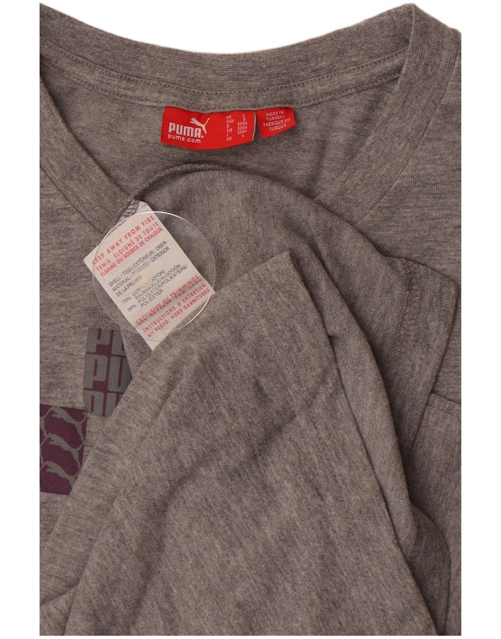 Puma Herren-T-Shirt mit Grafik, groß, grau gesprenkelte Baumwolle