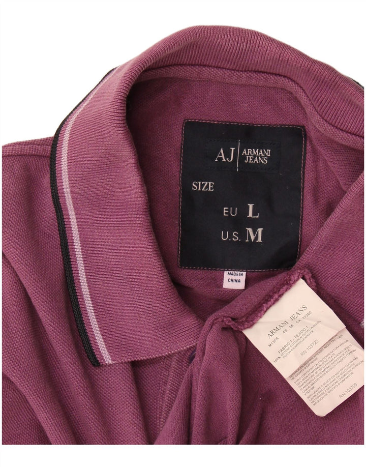 Armani Jeans Herren-Poloshirt aus mittlerer kastanienbrauner Baumwolle
