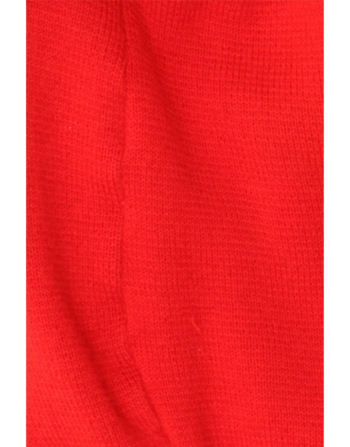 Vintage Herren Cardigan Pullover Mittelrote Wolle Retro