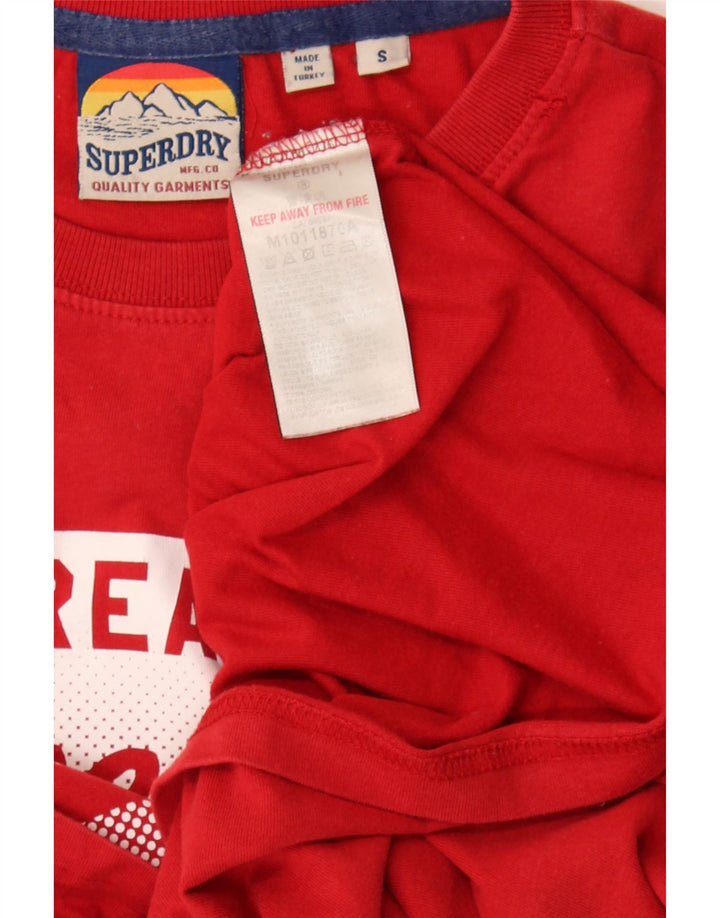 Superdry Herren T-Shirt mit Grafik, Größe S, Rot, Baumwolle