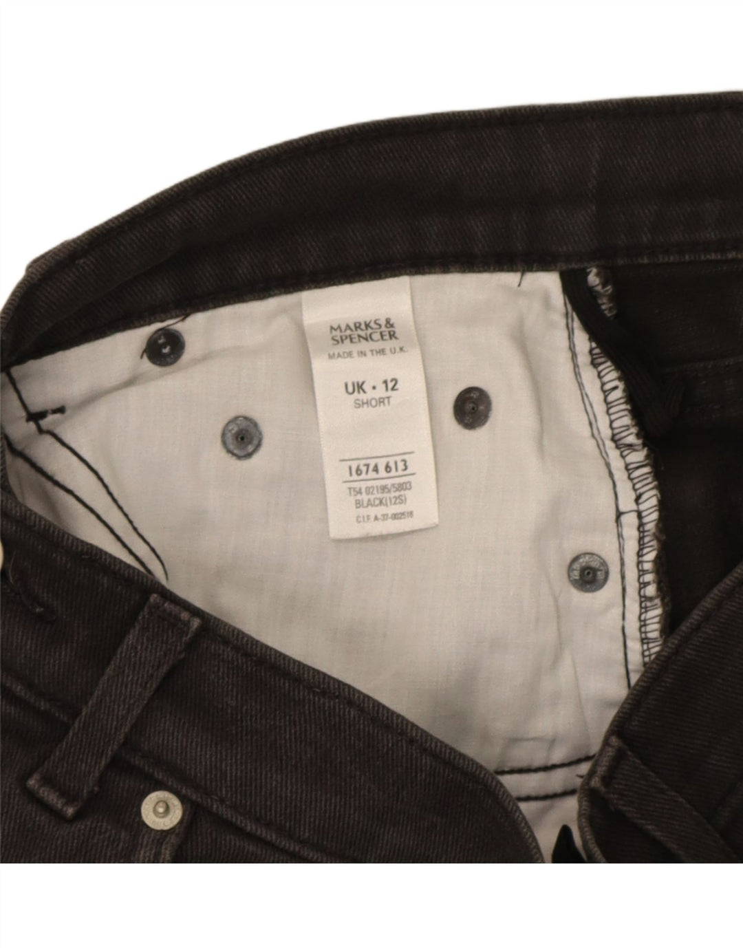 Marks & Spencer Damen Crop Straight Jeans UK 12 Medium W28 L25 Schwarz