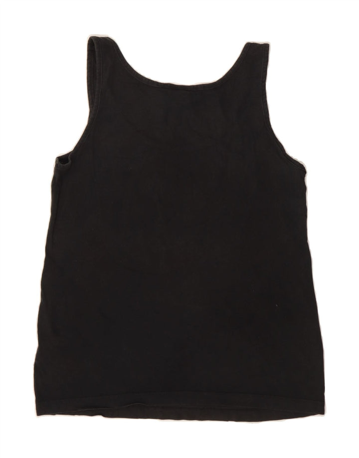 ADIDAS Womens Graphic Vest Top UK 12 Medium  Black Cotton Vintage Adidas and Second-Hand Adidas from Messina Hembry 