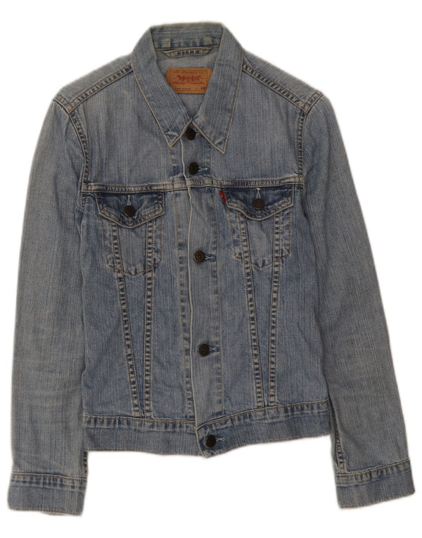 Levi's Jeansjacke für Mädchen, 7–8 Jahre, XS, blaue Baumwolle