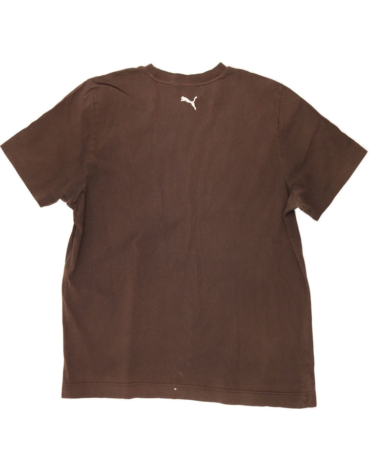 PUMA Mens Graphic T-Shirt Top XL Brown Cotton Vintage Puma and Second-Hand Puma from Messina Hembry 