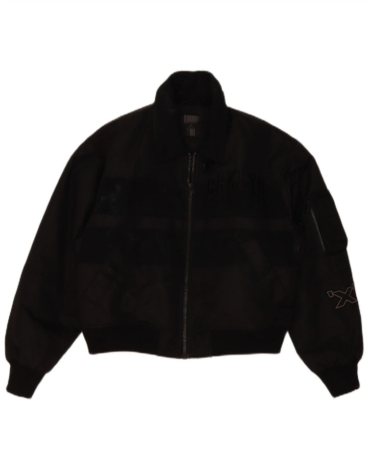 Superdry Damen Crop Oversized Bomberjacke UK 10 Small Schwarz