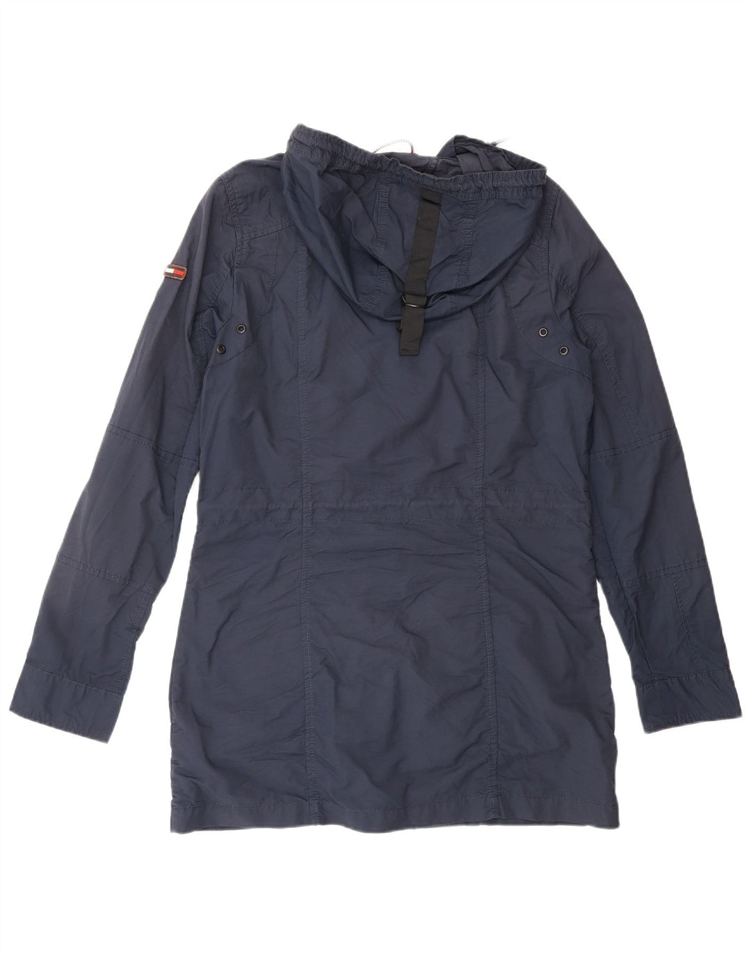 TOMMY HILFIGER Damen Übergroße Kapuzenparkajacke UK 10 Small Marineblau