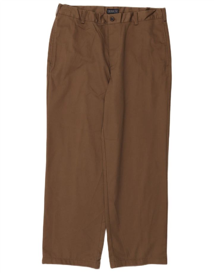 IZOD Herren gerade Chinohose W36 L29 Beige Baumwolle