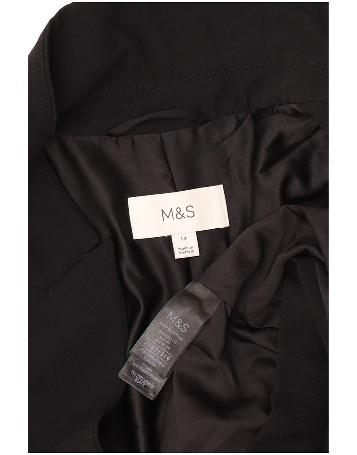Marks & Spencer Offene Damen-Blazerjacke, UK 14, Größe L, Schwarz, Polyester