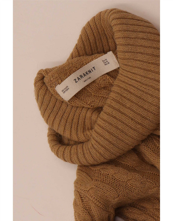 Rollkragenpullover für Damen von Zara, Gr. 12, Mittelbraun, Acryl