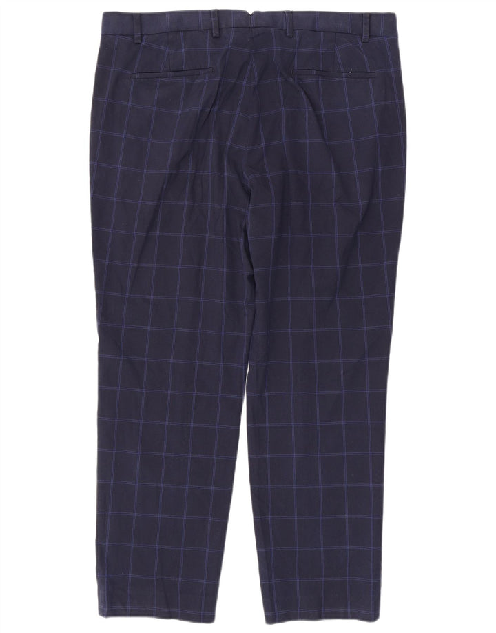 Marks & Spencer Herren-Anzughose in normaler Passform, W38 L29, Marineblau kariert