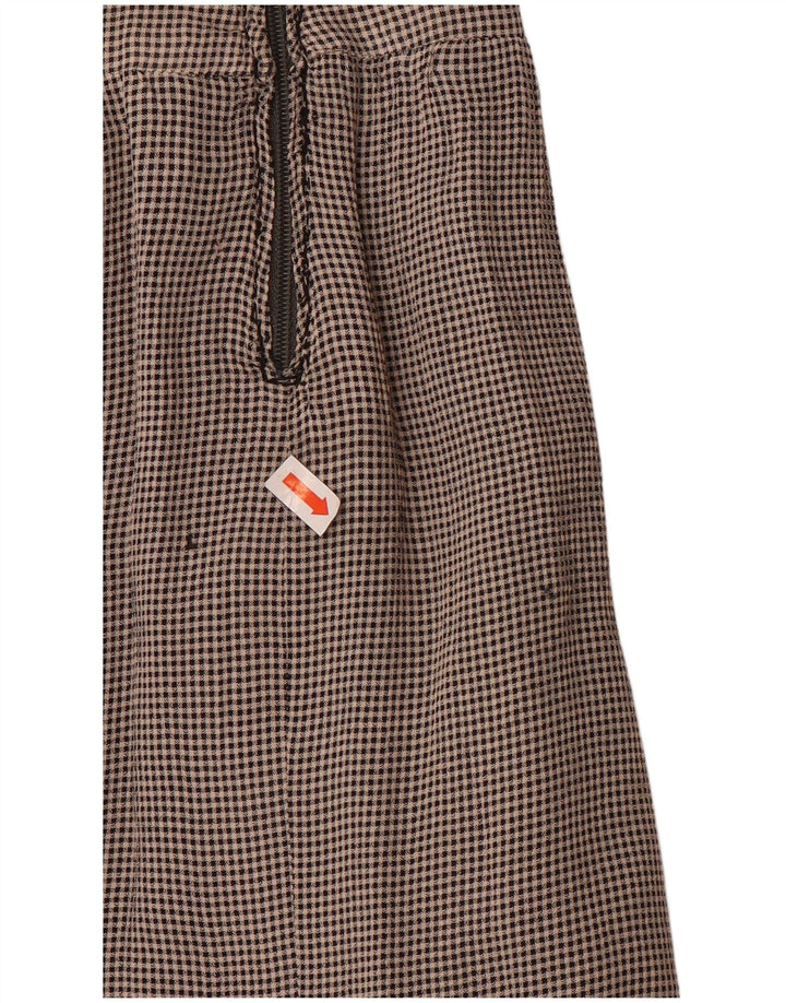 Blumarine Damen Minirock mit hoher Taille IT 42 Medium W26 Beige Hahnentrittmuster