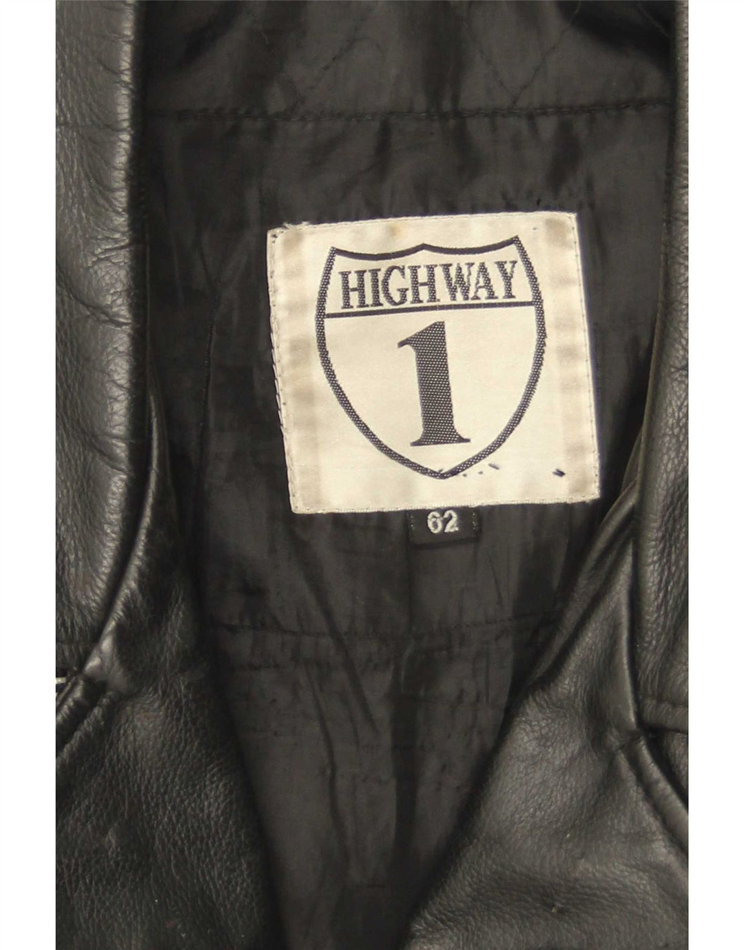Highway 1 Herren-Leder-Bikerjacke, Größe 62 4XL, schwarzes Leder