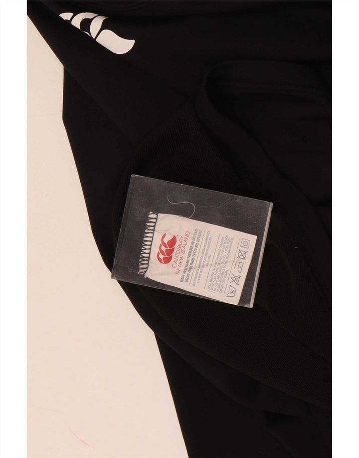 Canterbury Herren-Oberteil mit Grafik, langärmlig, klein, aus schwarzem Nylon