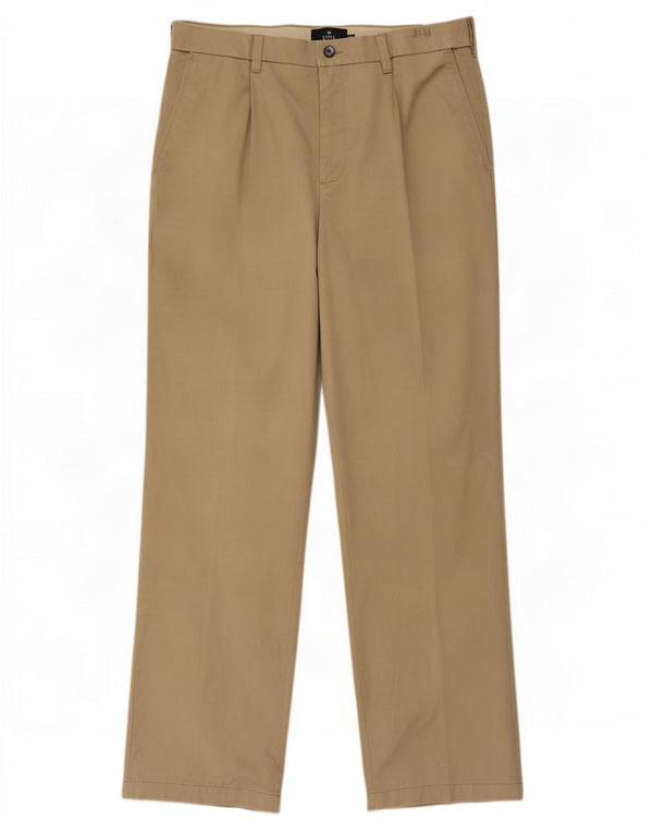Marks & Spencer Mens Pegged Chino Trousers W34 L31 Beige Cotton
