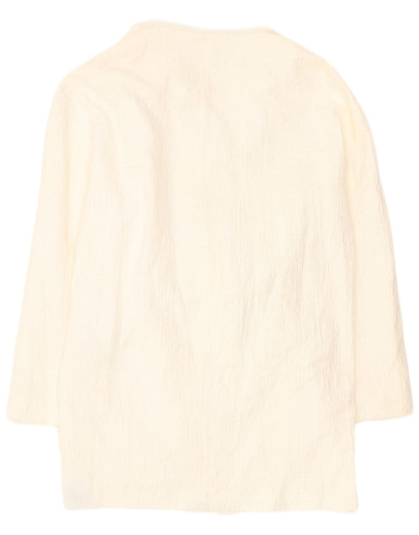 Zara Damen Mantel UK 14 Mittelweiße Baumwolle