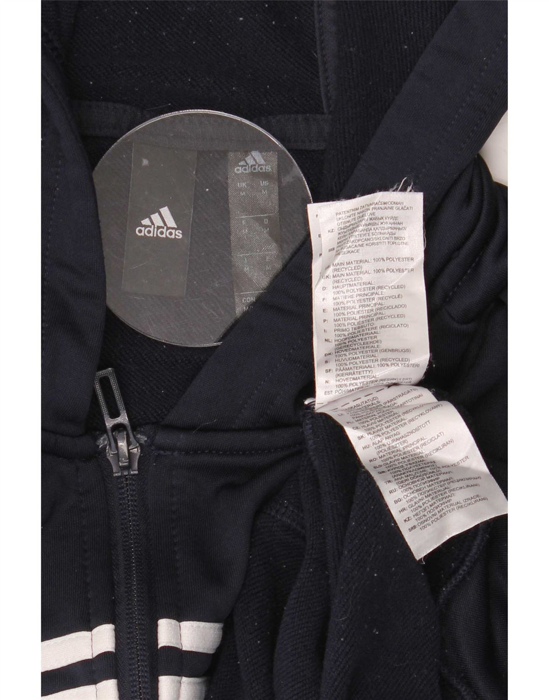 Adidas Herren Zip Hoodie Pullover Medium Marineblau Polyester