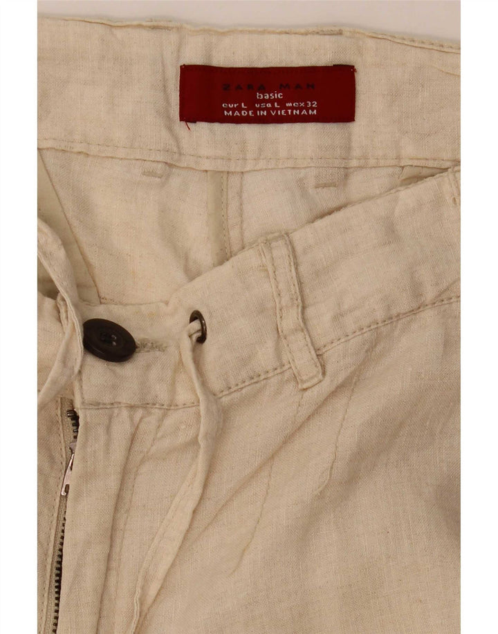 Zara Herren Chino-Shorts, Größe L, W32, Beige