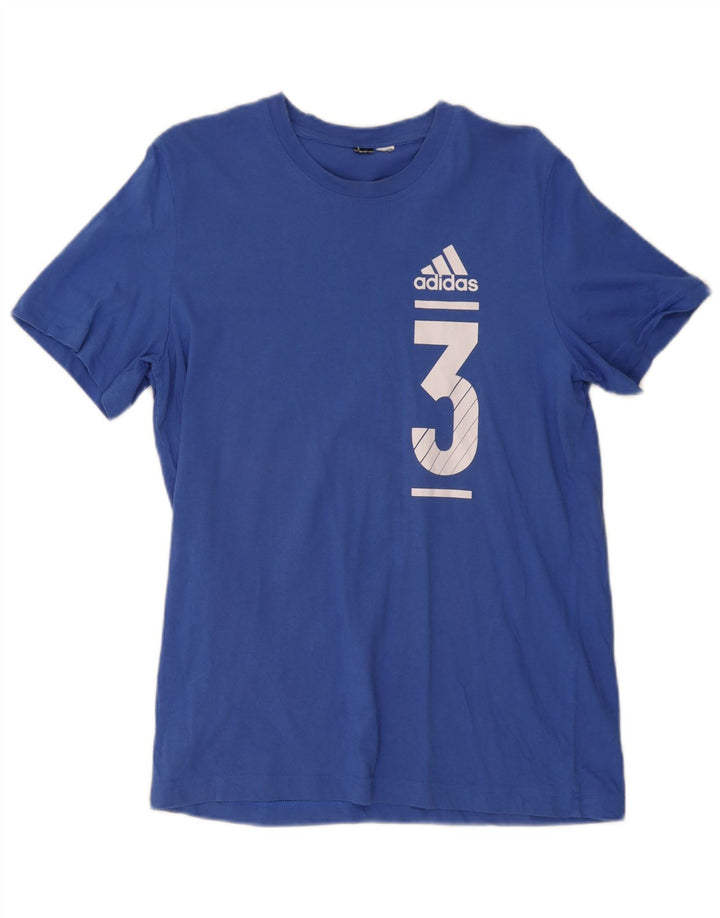 Adidas Herren Grafik T-Shirt Top Mittelblau