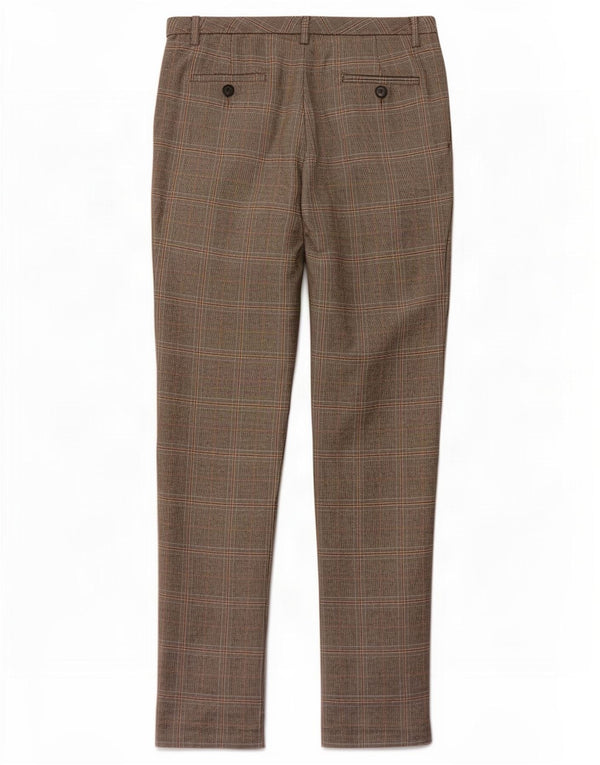 Massimo Dutti Damen Chinohose EU 38 Small W28 L30 Grauer Hahnentritt