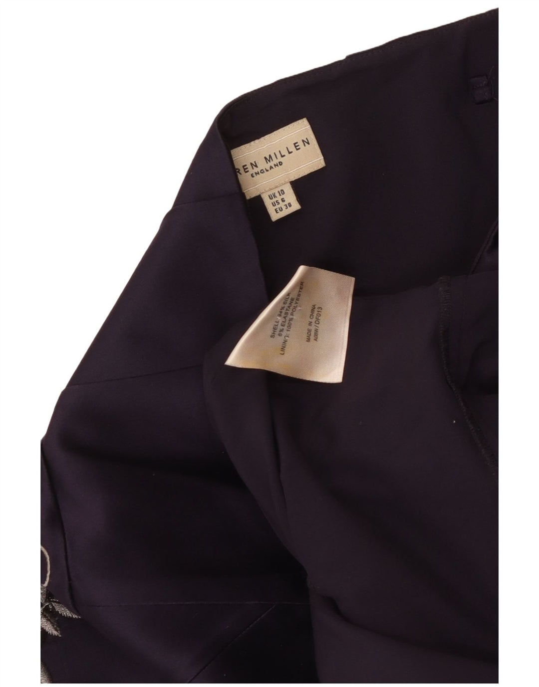 KAREN MILLEN Damen trägerloses Kleid UK 10 Small Lila Blumenseide