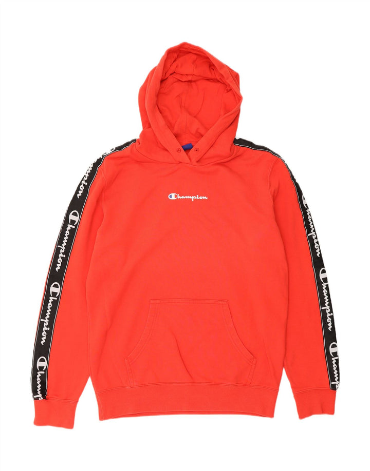 CHAMPION Mens Graphic Hoodie Jumper Medium Red