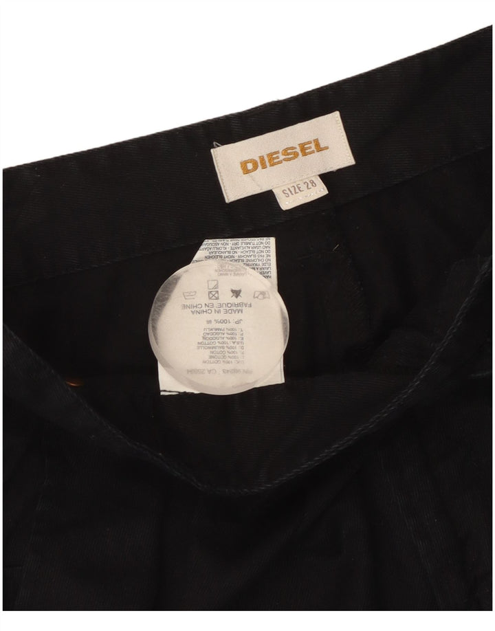 Diesel Damen kurze Hose W32 L25 schwarze Baumwolle