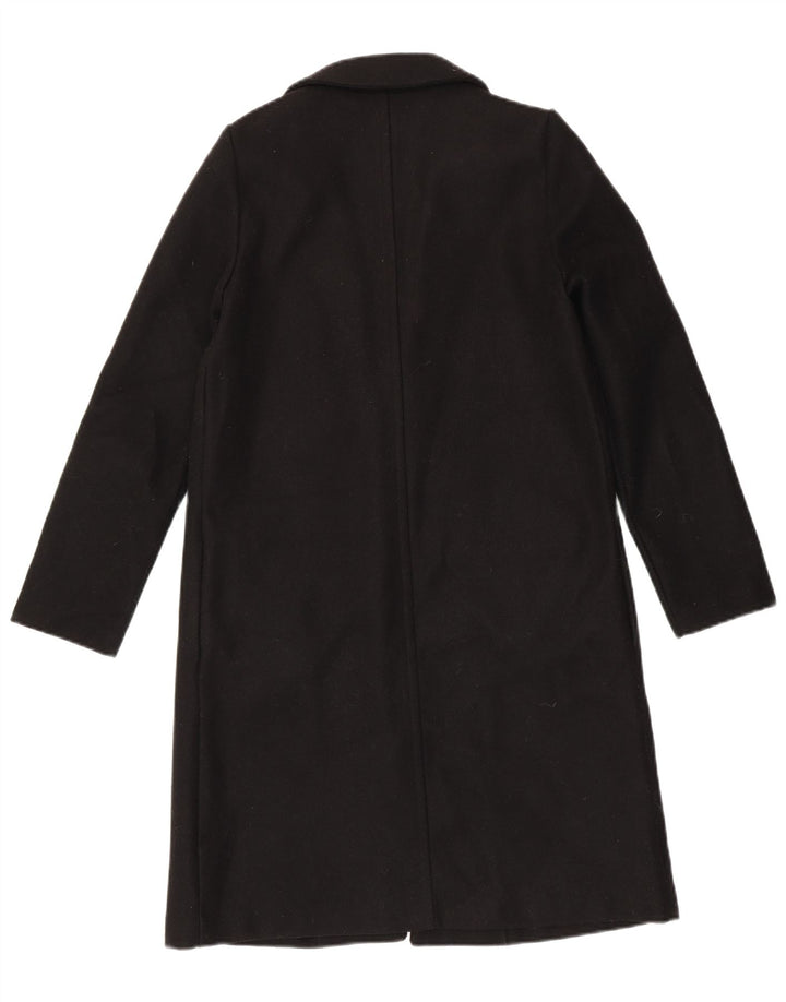 ZARA Womens Open Overcoat UK 10 Small Schwarz Polyester