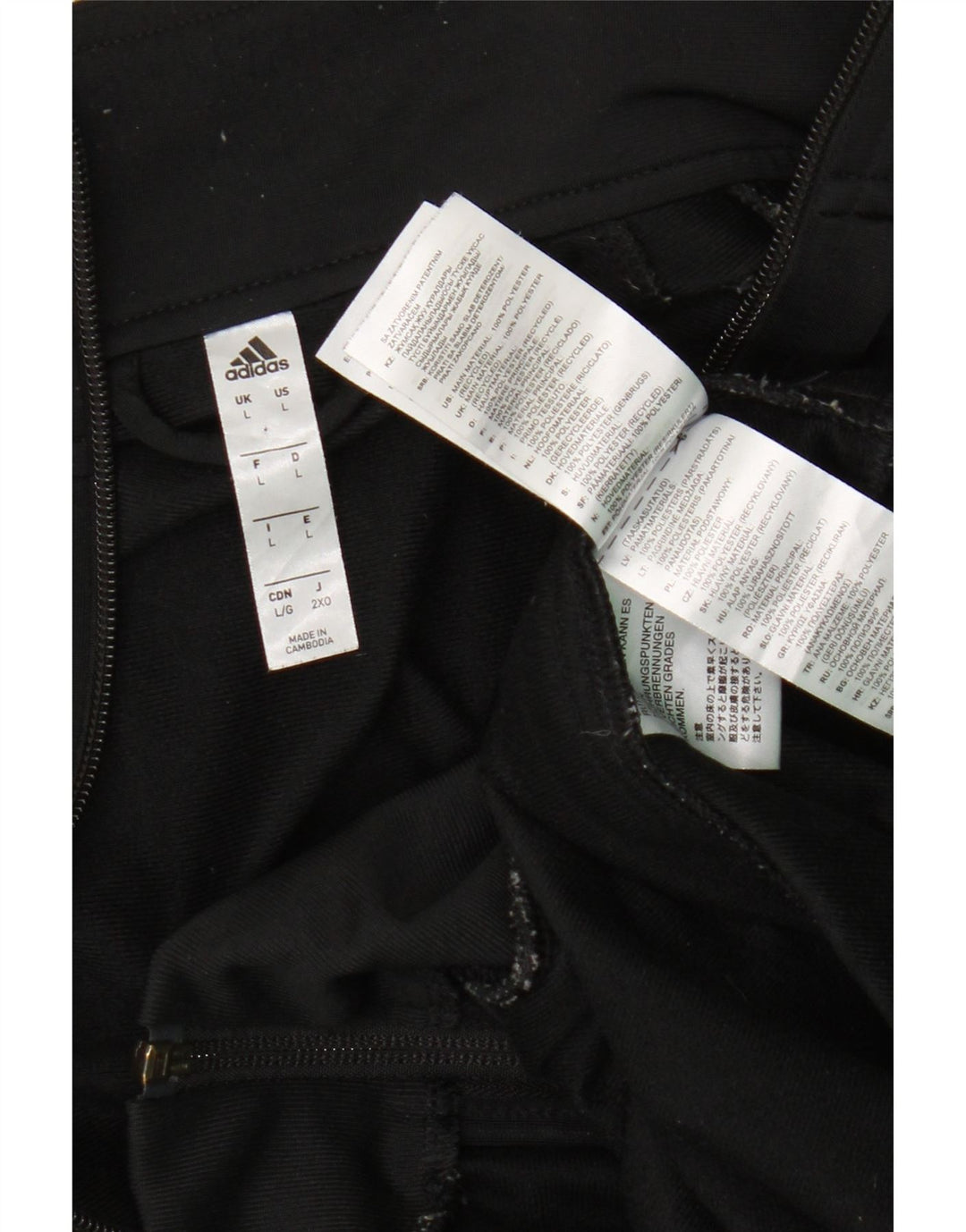 Adidas Herren-Trainingsanzug-Top-Jacke, großes schwarzes Polyester