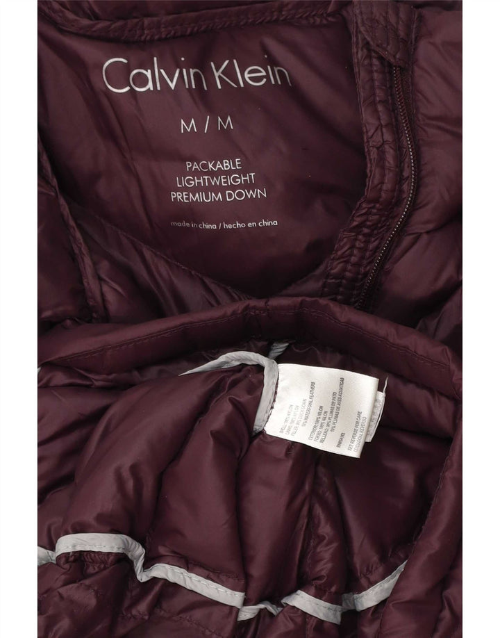 Calvin Klein Damen gepolsterter Mantel UK 14 Medium Burgund Nylon