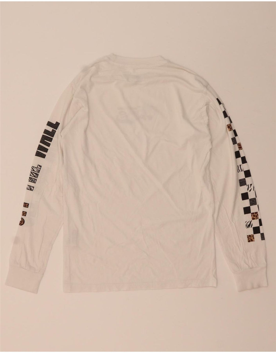 VANS Herren-Oberteil mit klassischer Passform und Grafik, langärmlig, klein, aus weißer Baumwolle