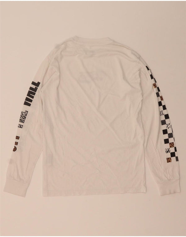 VANS Mens Classic Fit Graphic Top Long Sleeve Small White Cotton