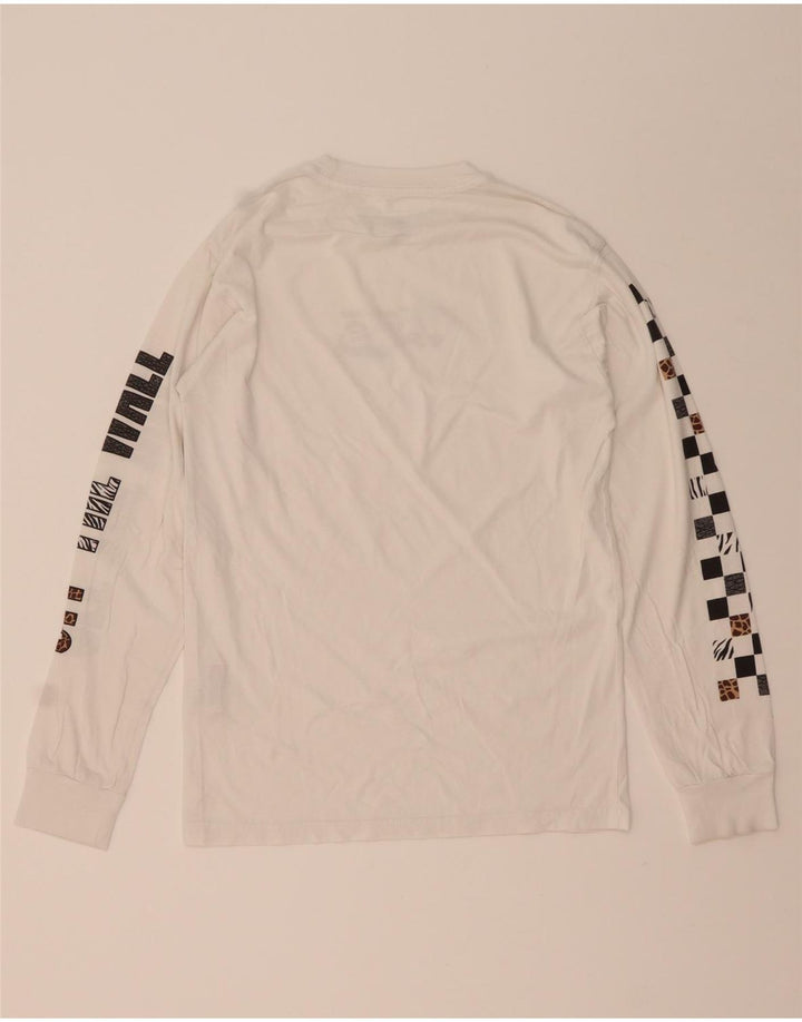 VANS Herren-Oberteil mit klassischer Passform und Grafik, langärmlig, klein, aus weißer Baumwolle