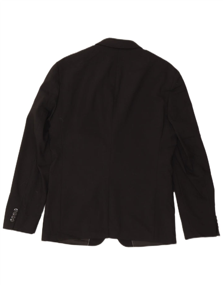 CALVIN KLEIN Herren 2-Knopf-Blazerjacke IT 48 Mittelschwarze Wolle