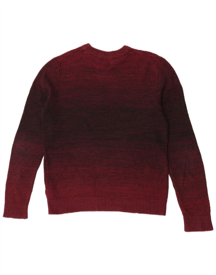 Jack & Jones Herren-Pullover mit Rundhalsausschnitt, mittlerer kastanienbrauner Farbblock-Baumwolle