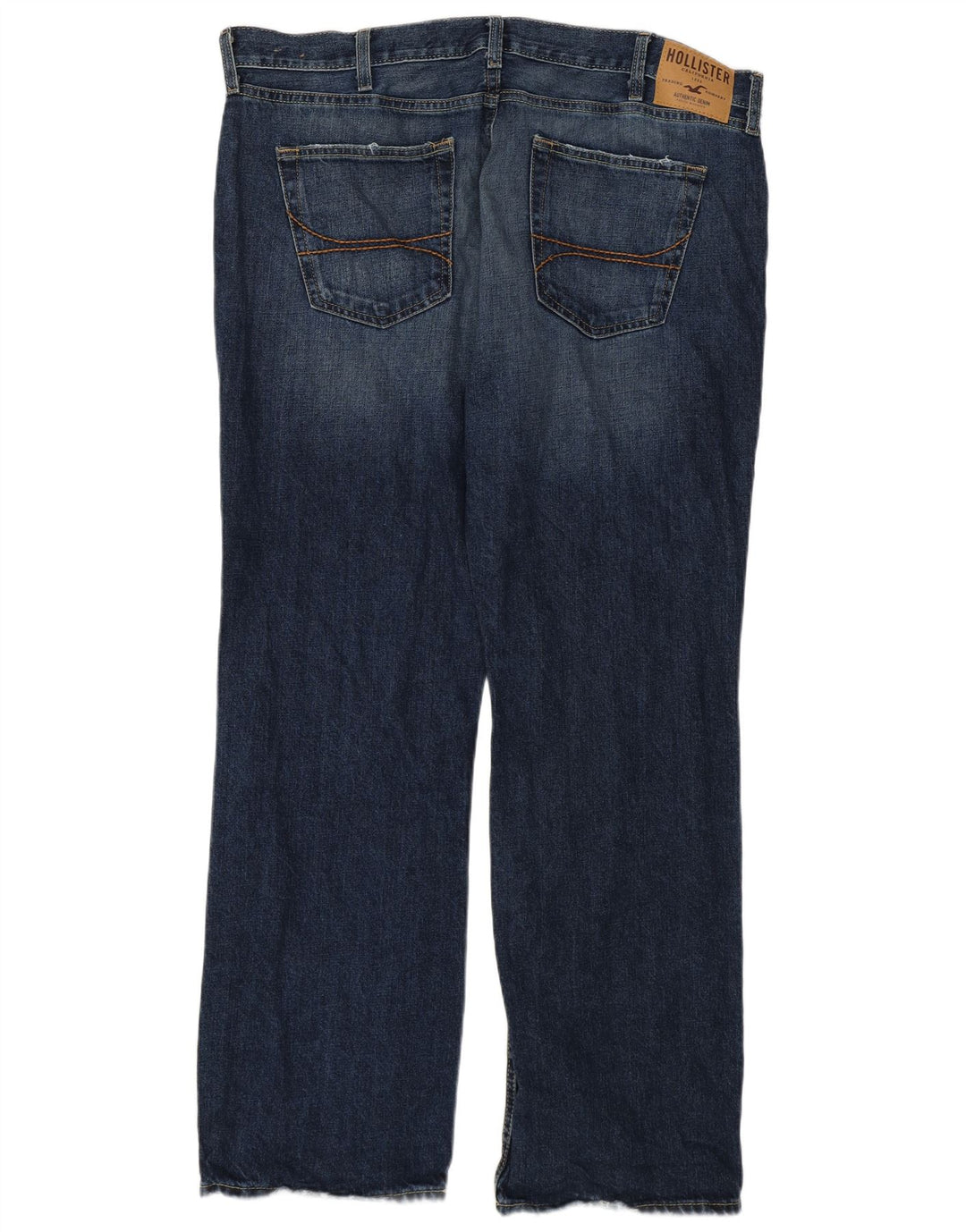 Hollister Herren Bootcut Jeans W38 L30 Marineblau Baumwolle