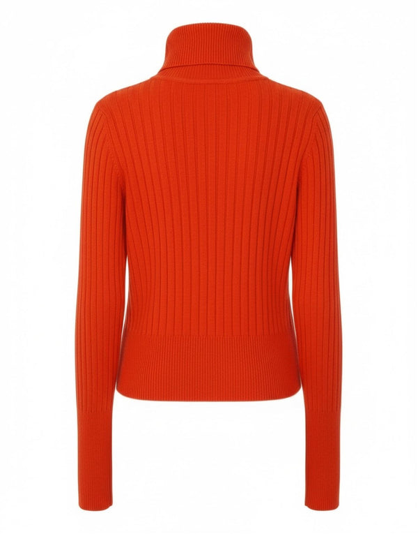 Zara Damen Crop Rollkragenpullover Pullover UK 12 Mittelorange
