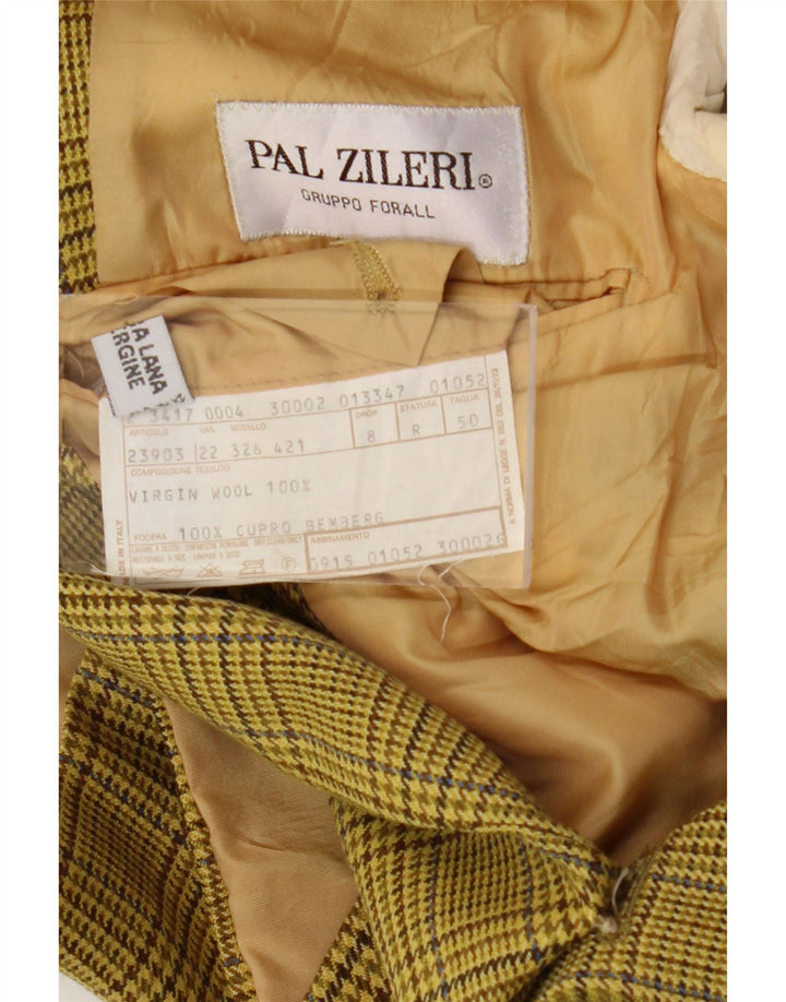 Pal Zileri Herren-Blazer mit 2 Knöpfen, IT 50, groß, grüner Hahnentrittmuster