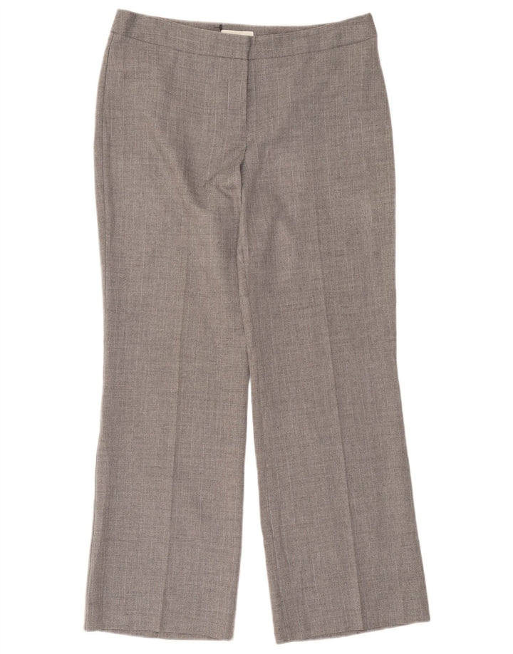 Marks & Spencer Damen Anzughose UK 14 Medium W32 L28 Graues Fischgrätenmuster