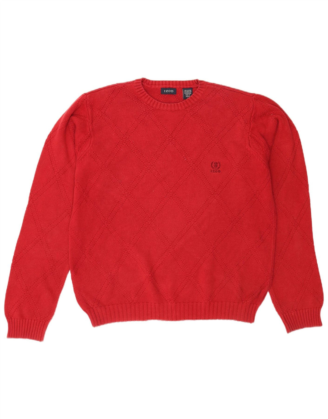 Izod Herren-Pullover mit Rundhalsausschnitt, Größe S, rote Baumwolle