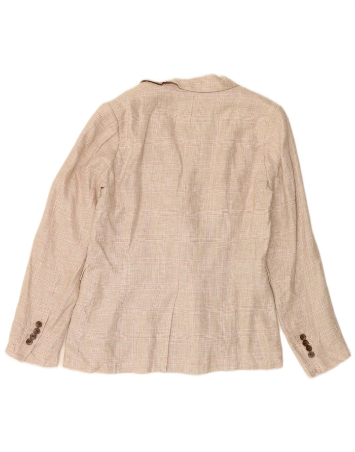 FRENCH CONNECTION Damen-Blazer in Übergröße, Gr. 10, klein, beige kariert